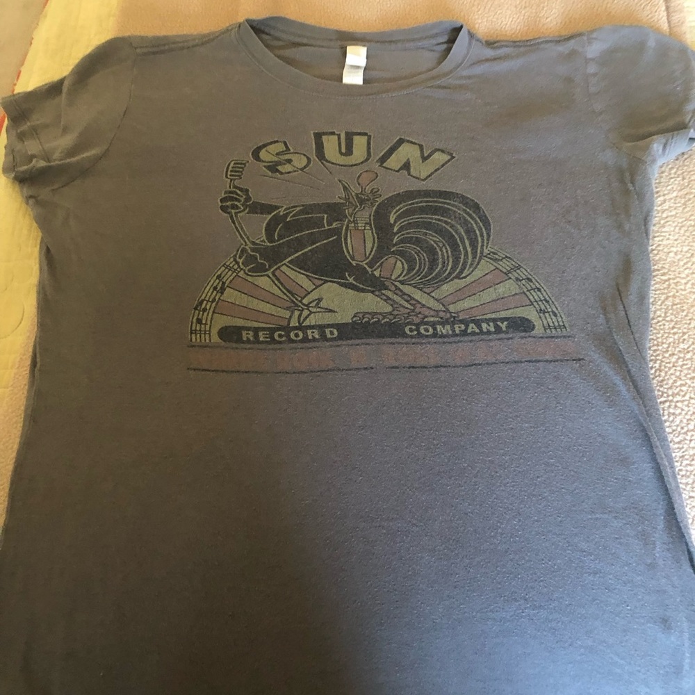 Vintage Sun Records Company Large Women's Short Sleeve Tee